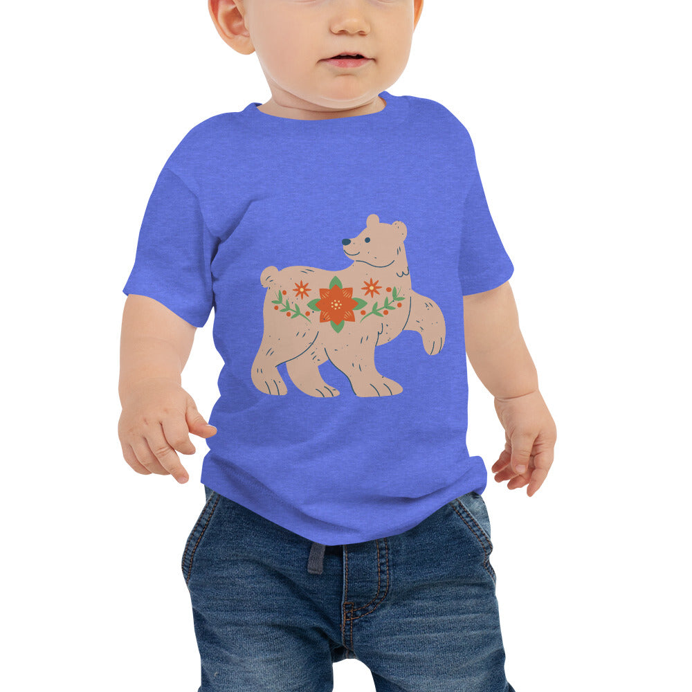 T-shirt à Manches Courtes pour Bébé - Ours de Noël