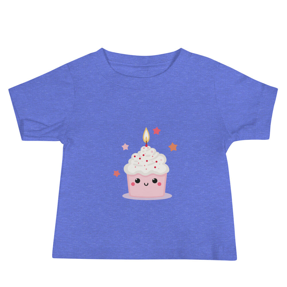 T-shirt à Manches Courtes en Jersey pour Bébé - Cupcake Licorne