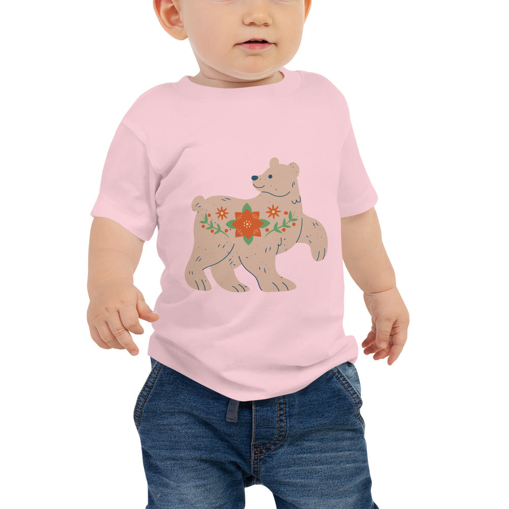 T-shirt à Manches Courtes pour Bébé - Ours de Noël