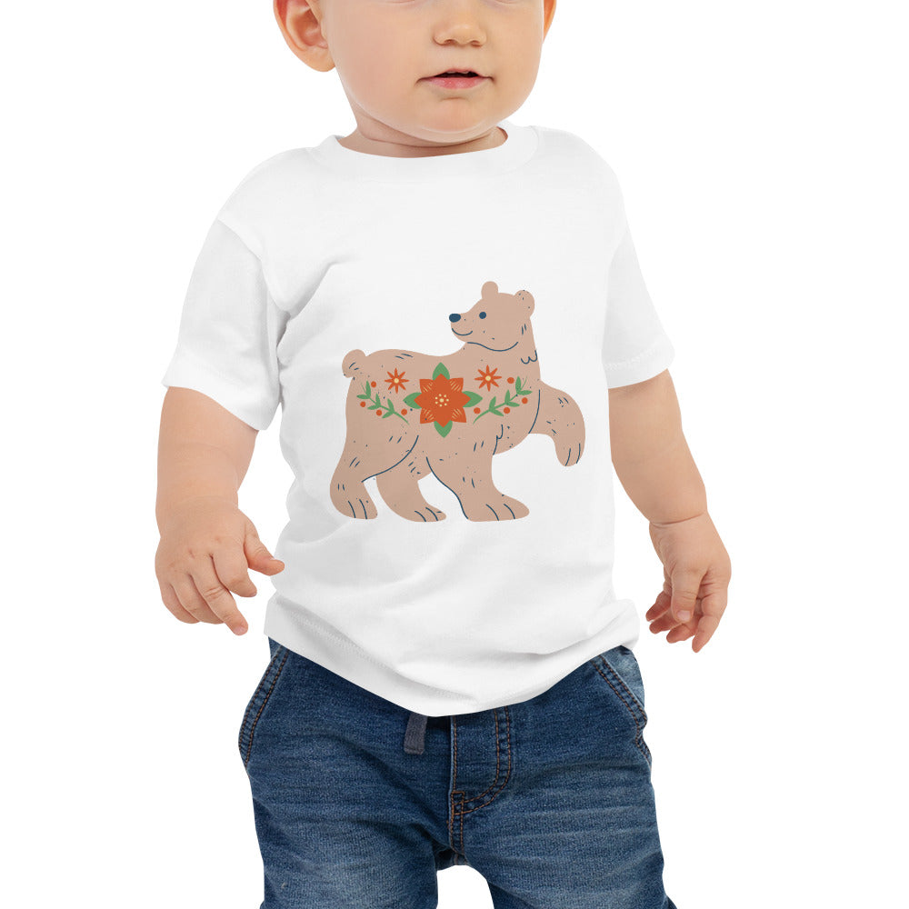 T-shirt à Manches Courtes pour Bébé - Ours de Noël