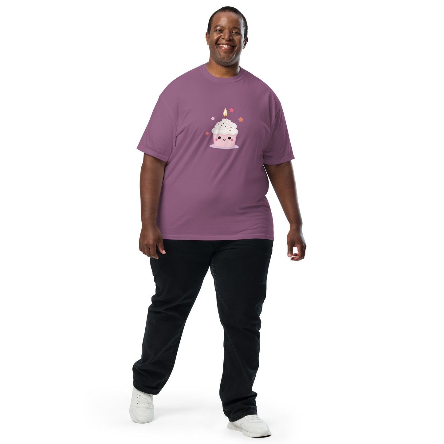 T-shirt teinté lourd unisexe - Cupcake Licorne