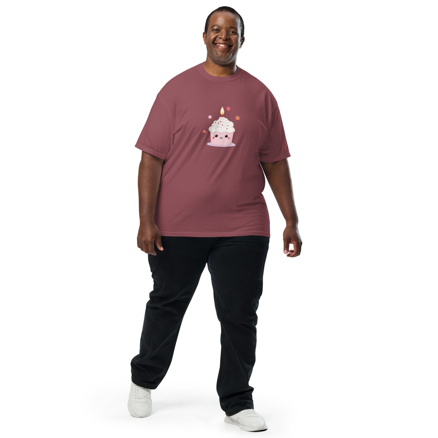 T-shirt teinté lourd unisexe - Cupcake Licorne