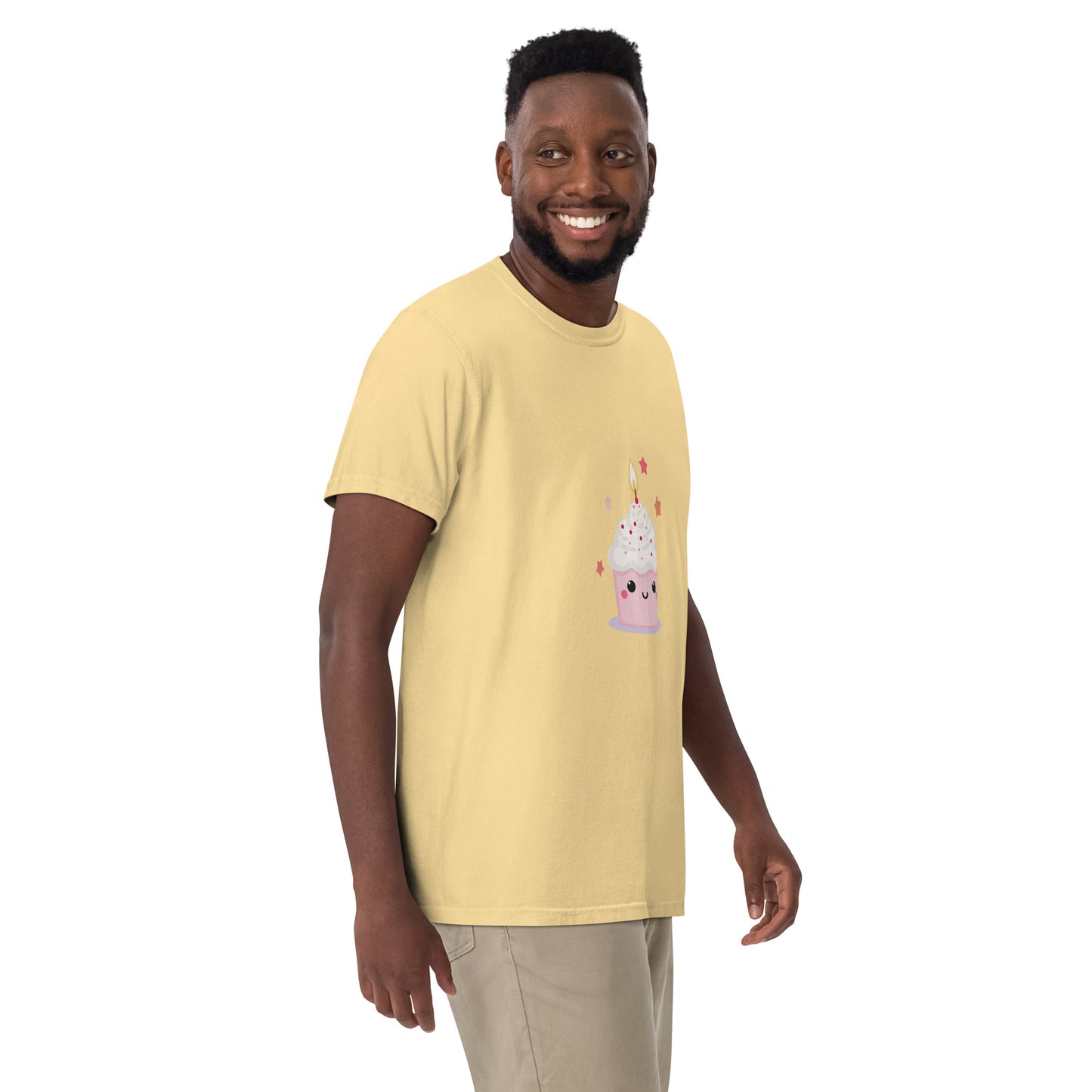 T-shirt teinté lourd unisexe - Cupcake Licorne