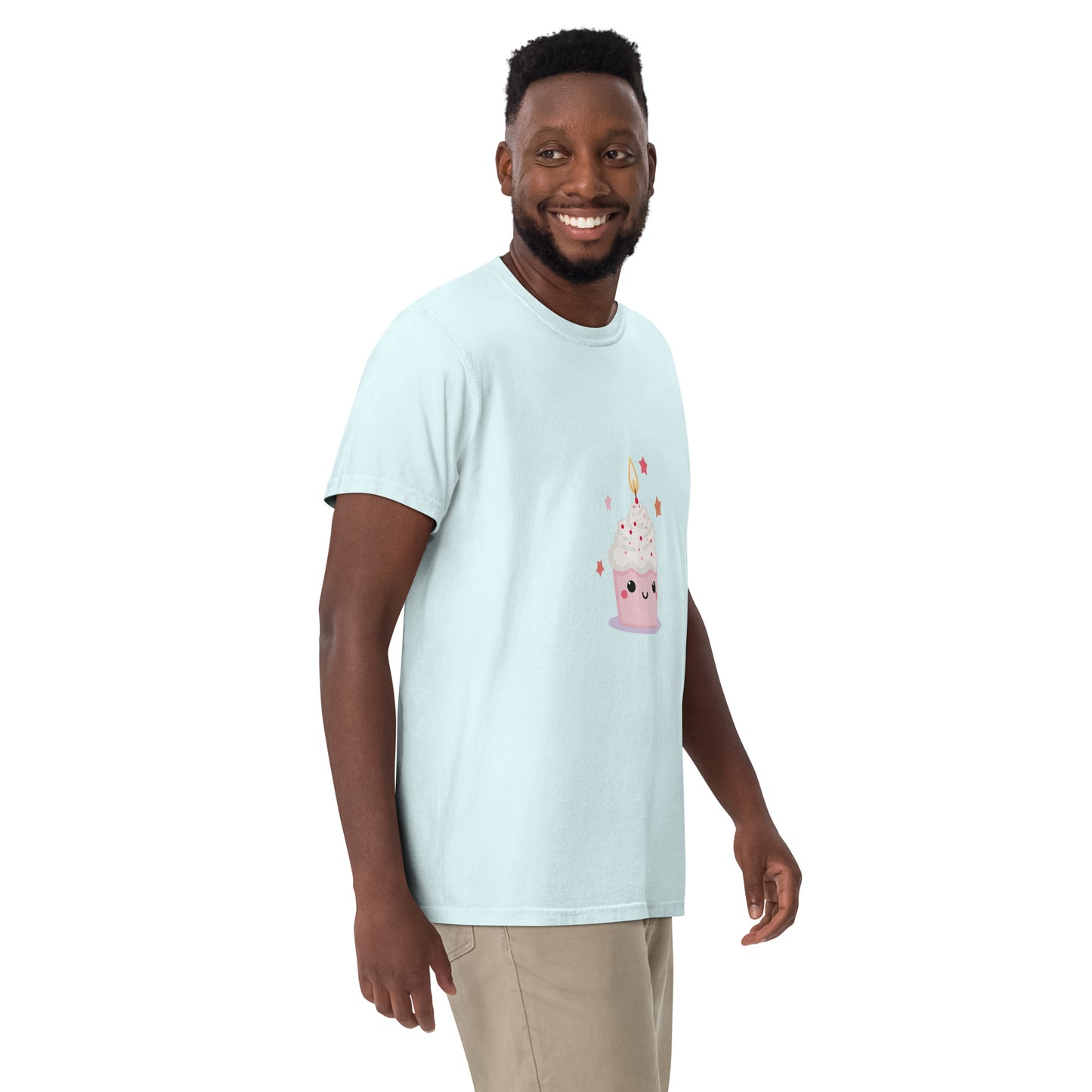 T-shirt teinté lourd unisexe - Cupcake Licorne