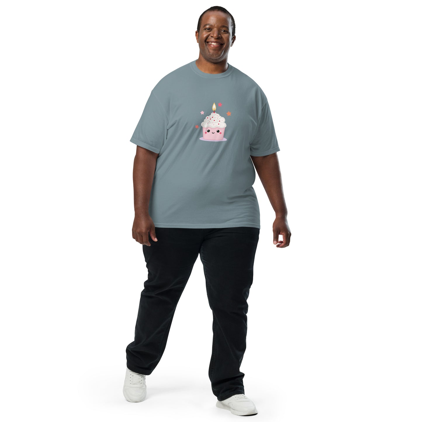 T-shirt teinté lourd unisexe - Cupcake Licorne