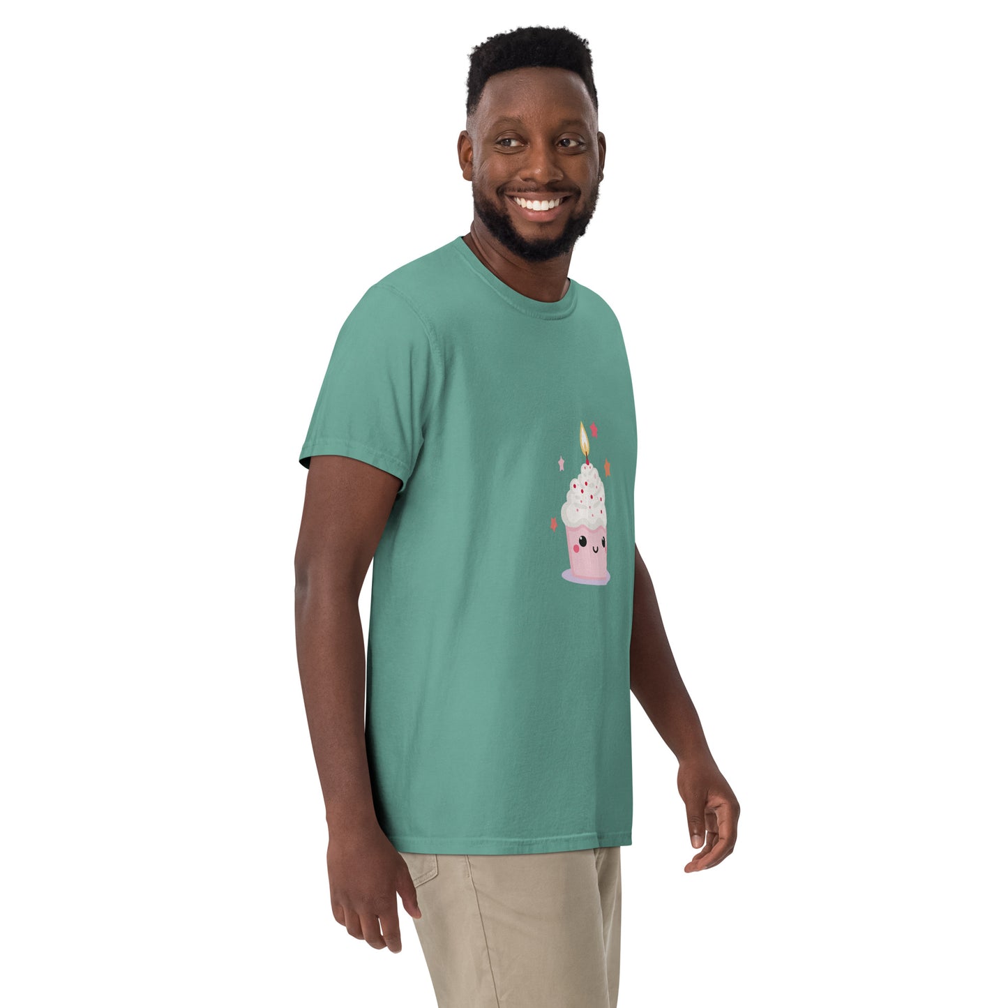 T-shirt teinté lourd unisexe - Cupcake Licorne