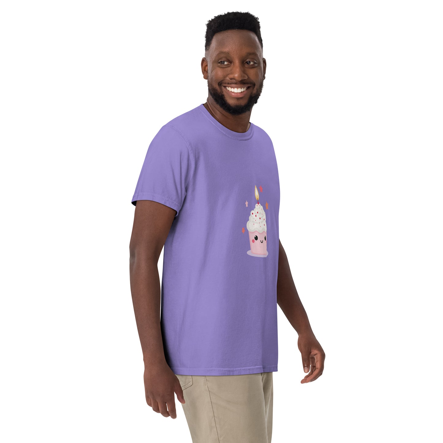 T-shirt teinté lourd unisexe - Cupcake Licorne