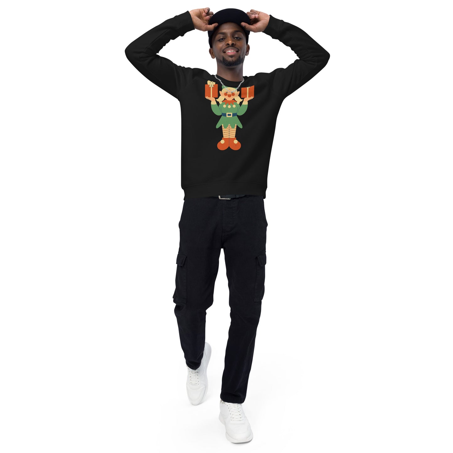 Sweatshirt écologique raglan unisexe - Lutin De Noël