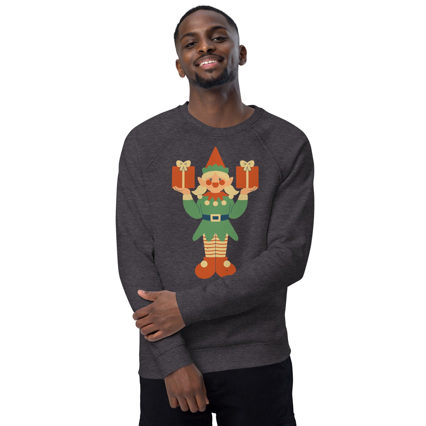 Sweatshirt écologique raglan unisexe - Lutin De Noël