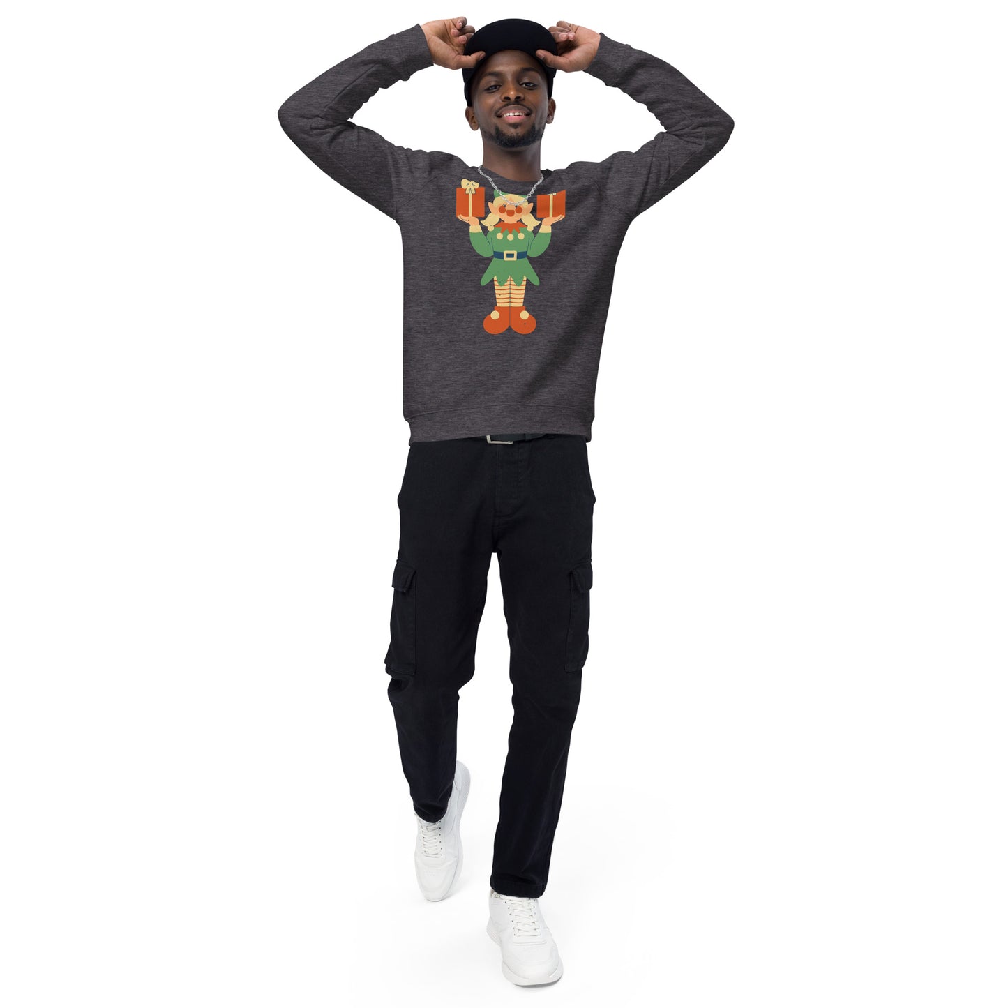 Sweatshirt écologique raglan unisexe - Lutin De Noël