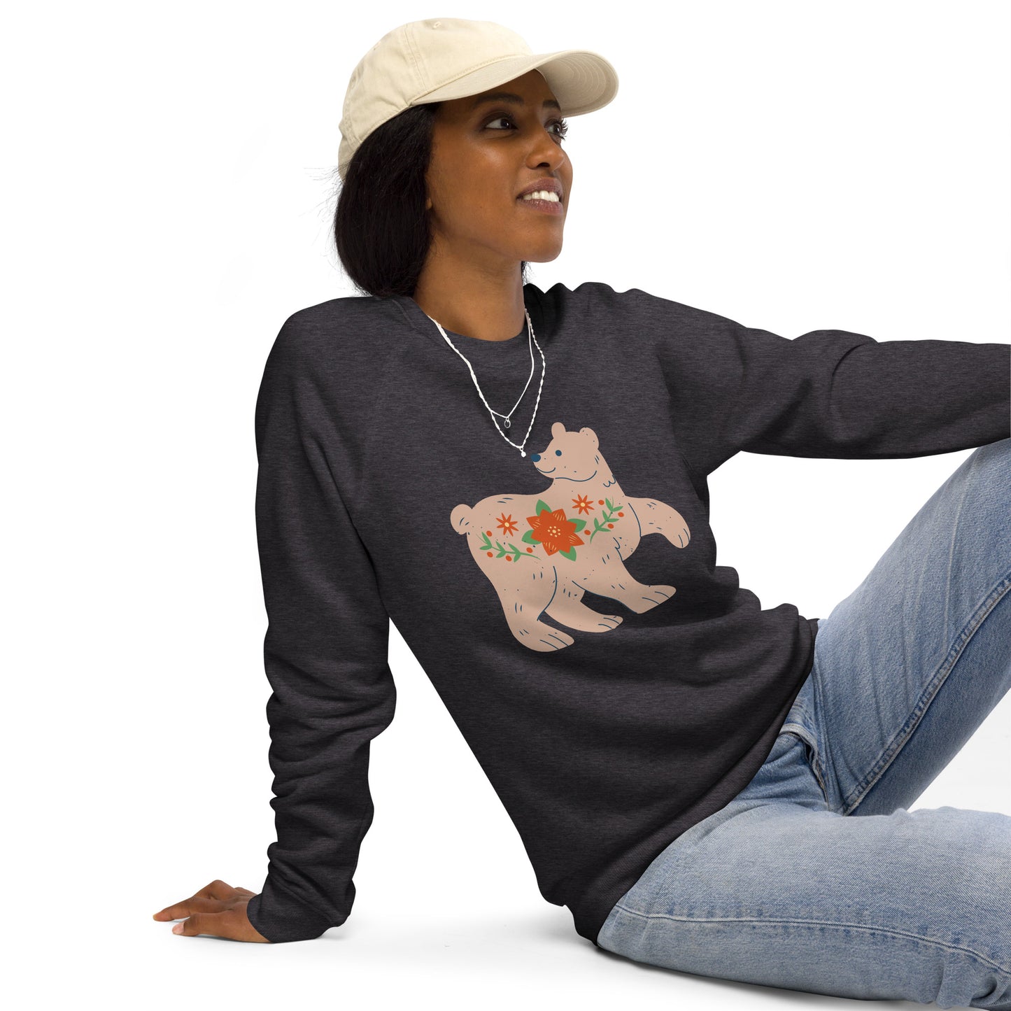 Sweatshirt écologique raglan unisexe - Biche De Noël