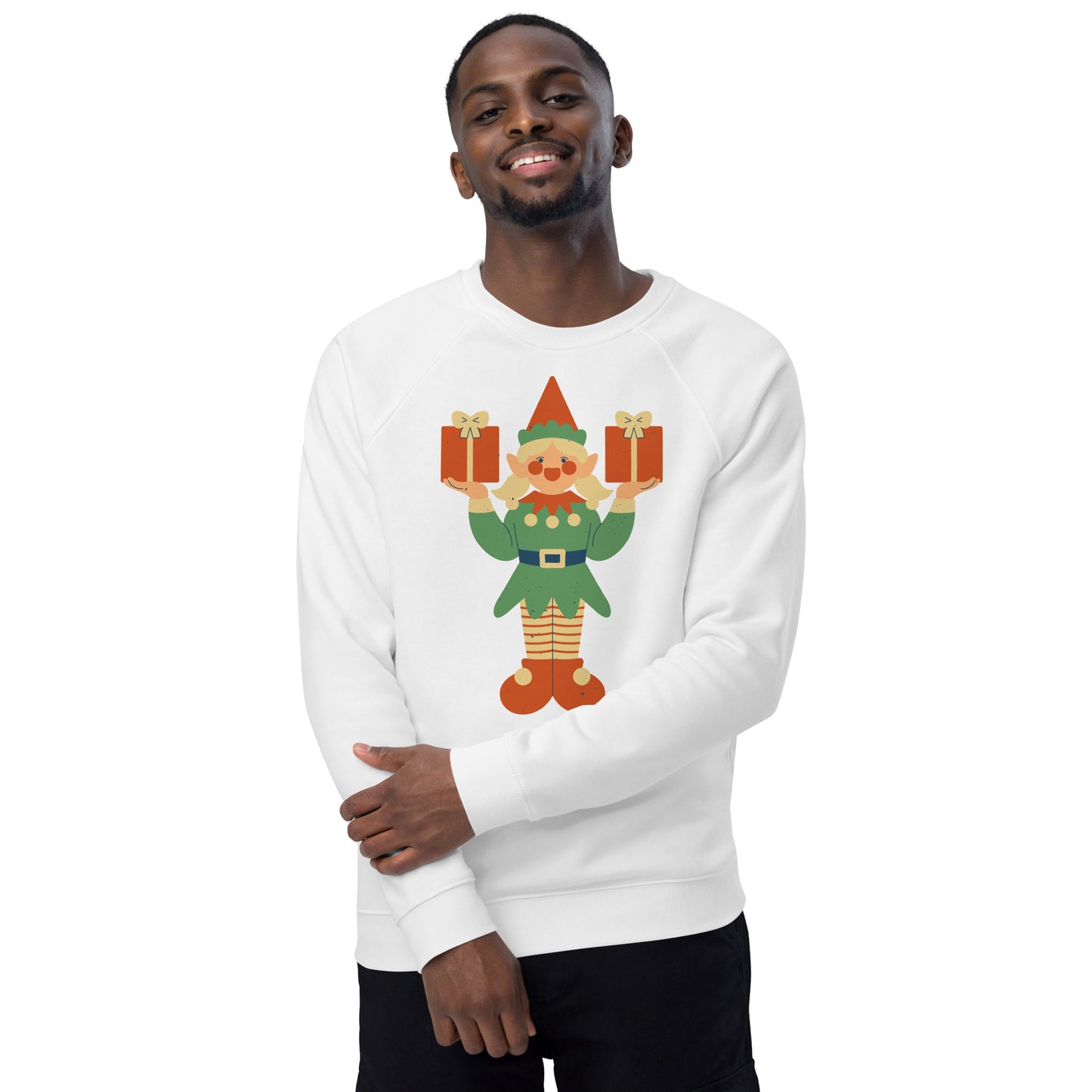 Sweatshirt écologique raglan unisexe - Lutin De Noël