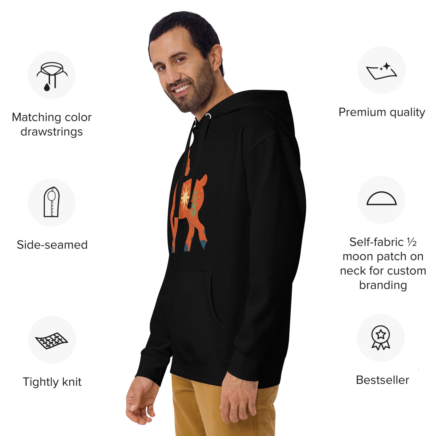 Sweat à Capuche Unisexe - Cerf