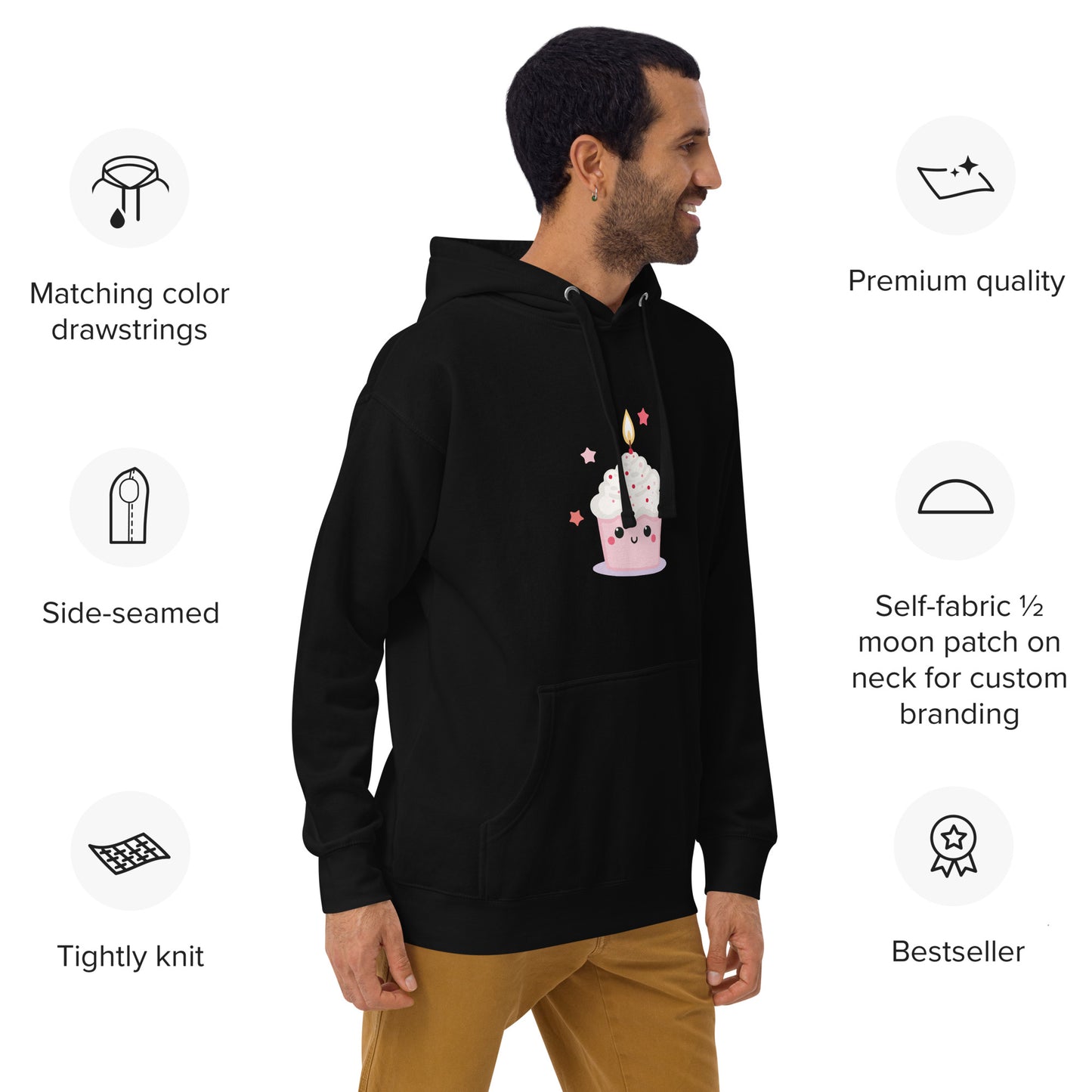 Sweat à Capuche Unisexe - CupCake Licorne