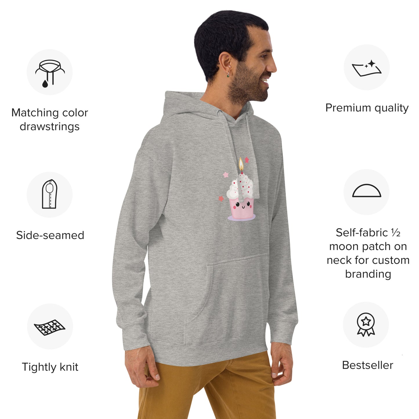 Sweat à Capuche Unisexe - CupCake Licorne