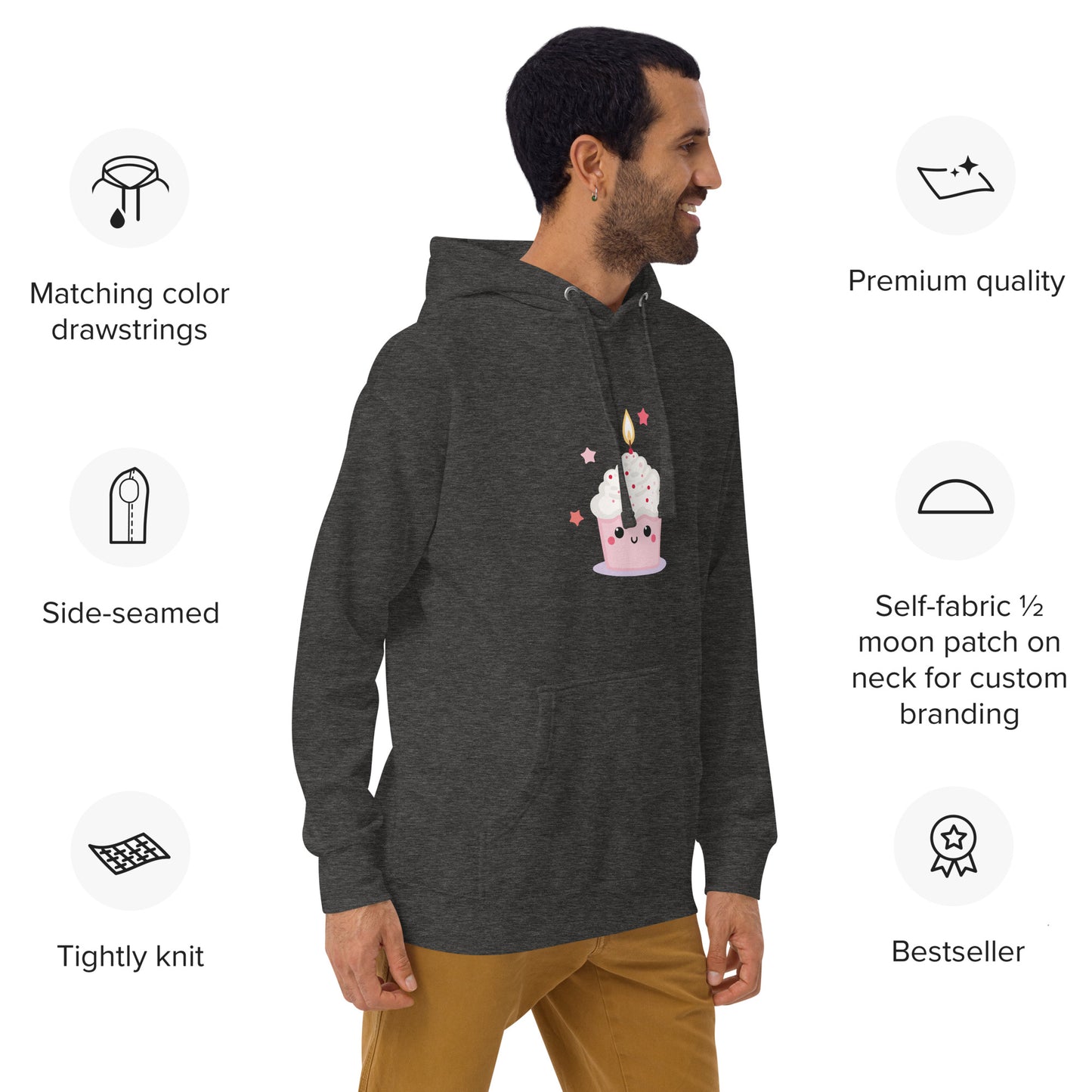 Sweat à Capuche Unisexe - CupCake Licorne