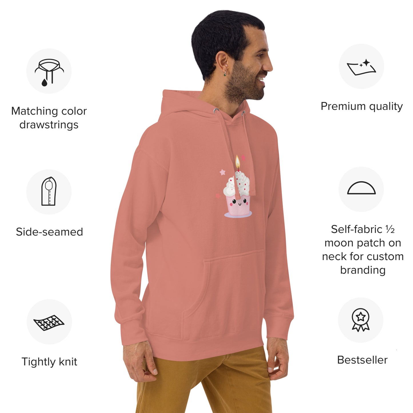 Sweat à Capuche Unisexe - CupCake Licorne