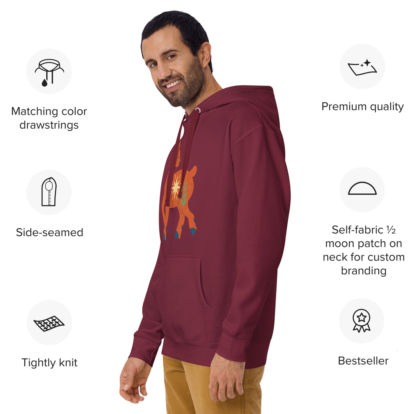 Sweat à Capuche Unisexe - Cerf