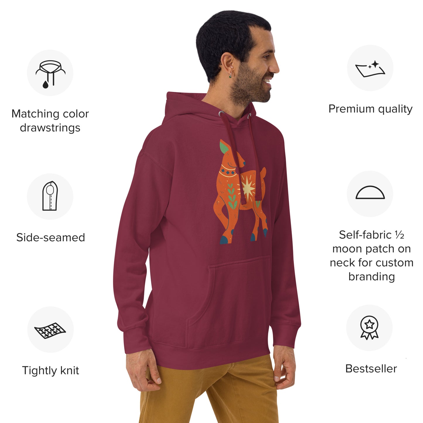 Sweat à Capuche Unisexe - Cerf