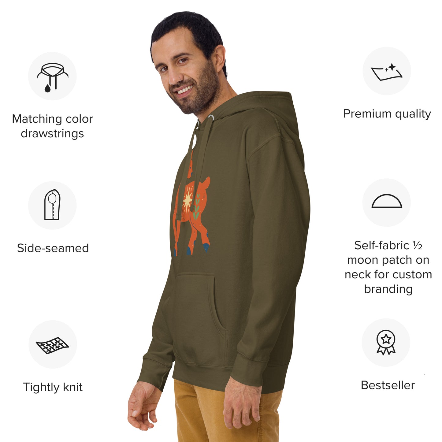Sweat à Capuche Unisexe - Cerf