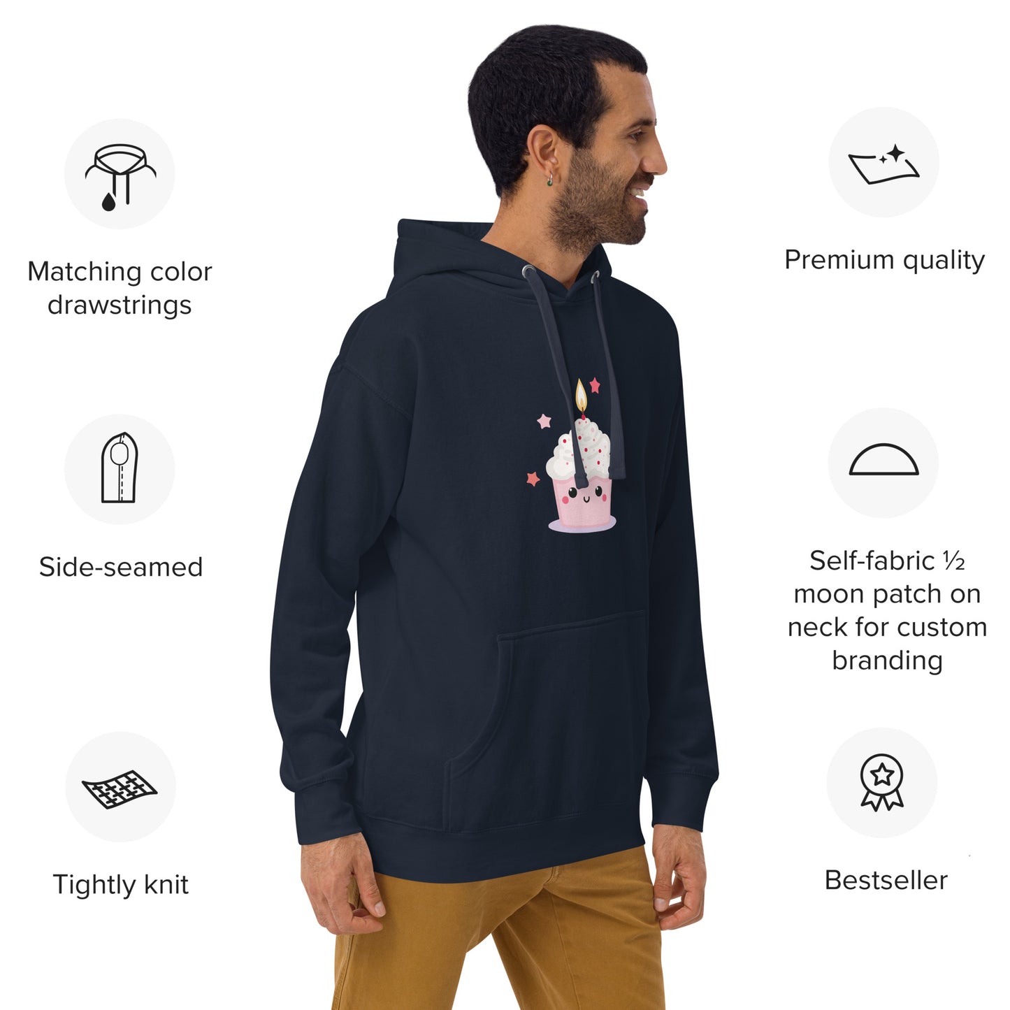 Sweat à Capuche Unisexe - CupCake Licorne