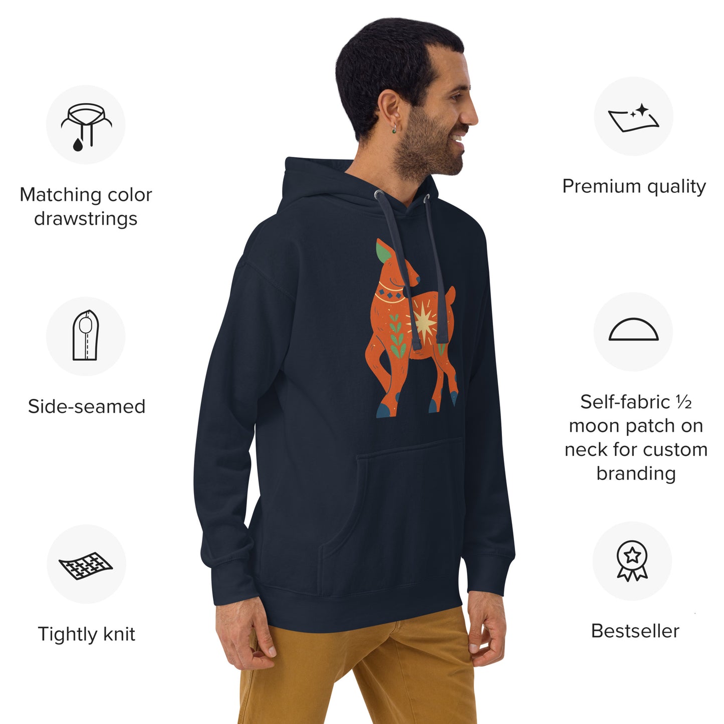 Sweat à Capuche Unisexe - Cerf