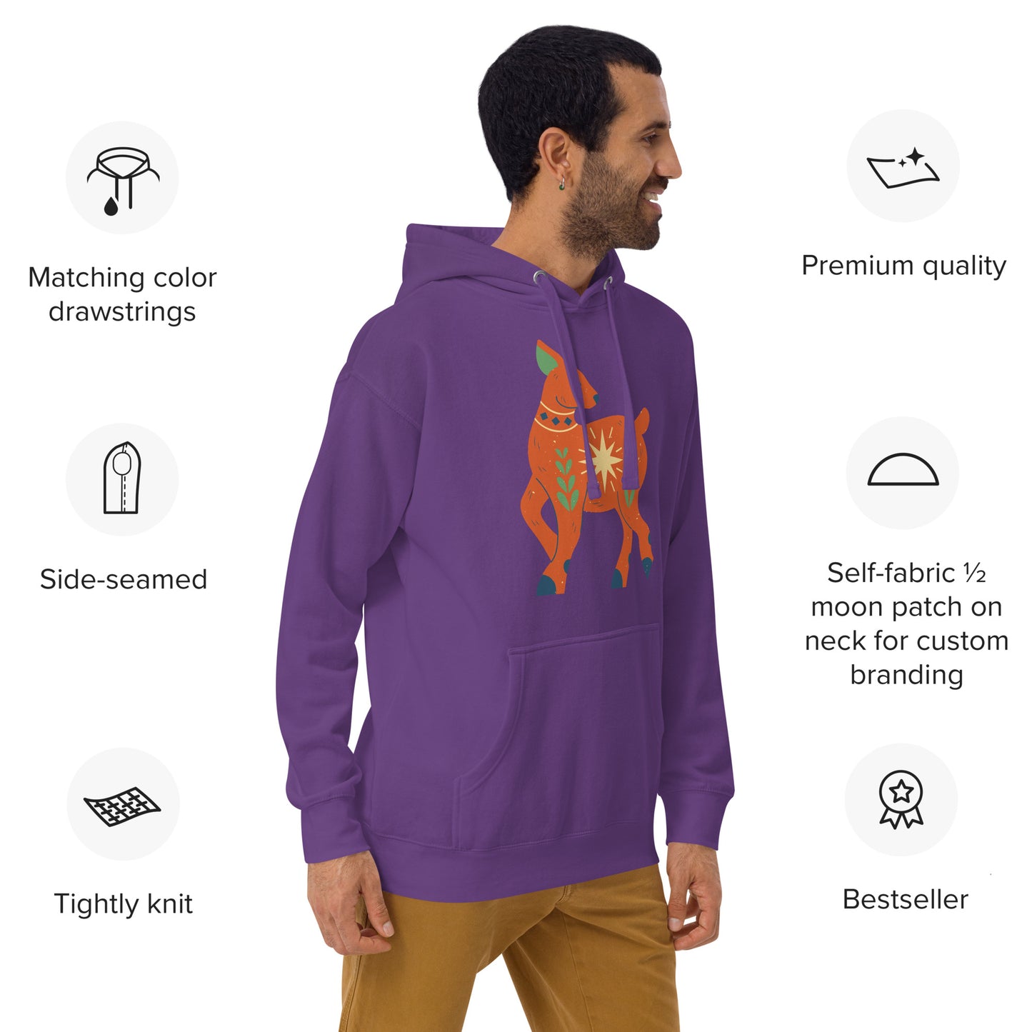 Sweat à Capuche Unisexe - Cerf