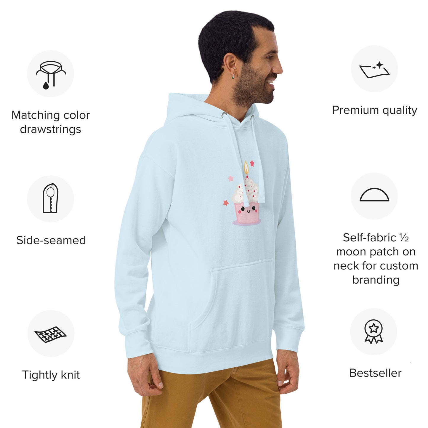 Sweat à Capuche Unisexe - CupCake Licorne