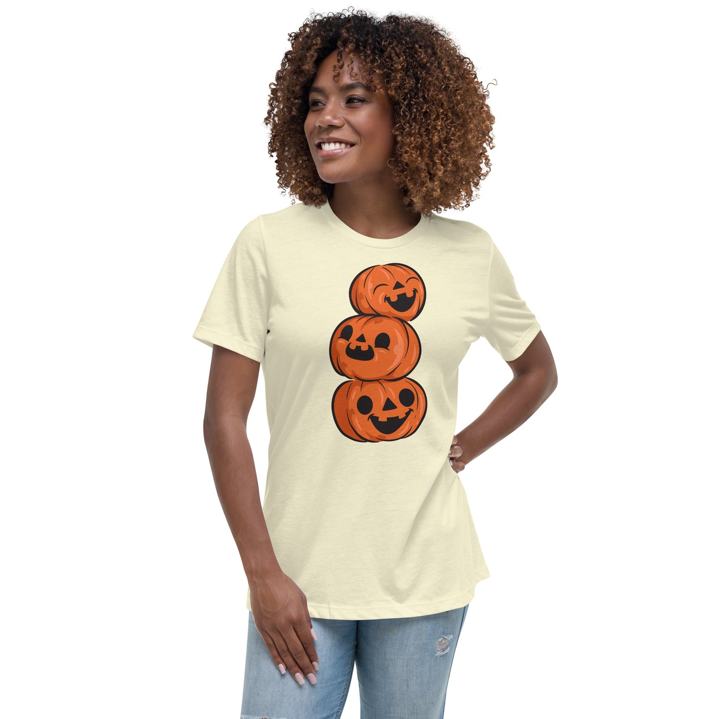 T-shirt Décontracté pour Femme - 3 Citrouilles
