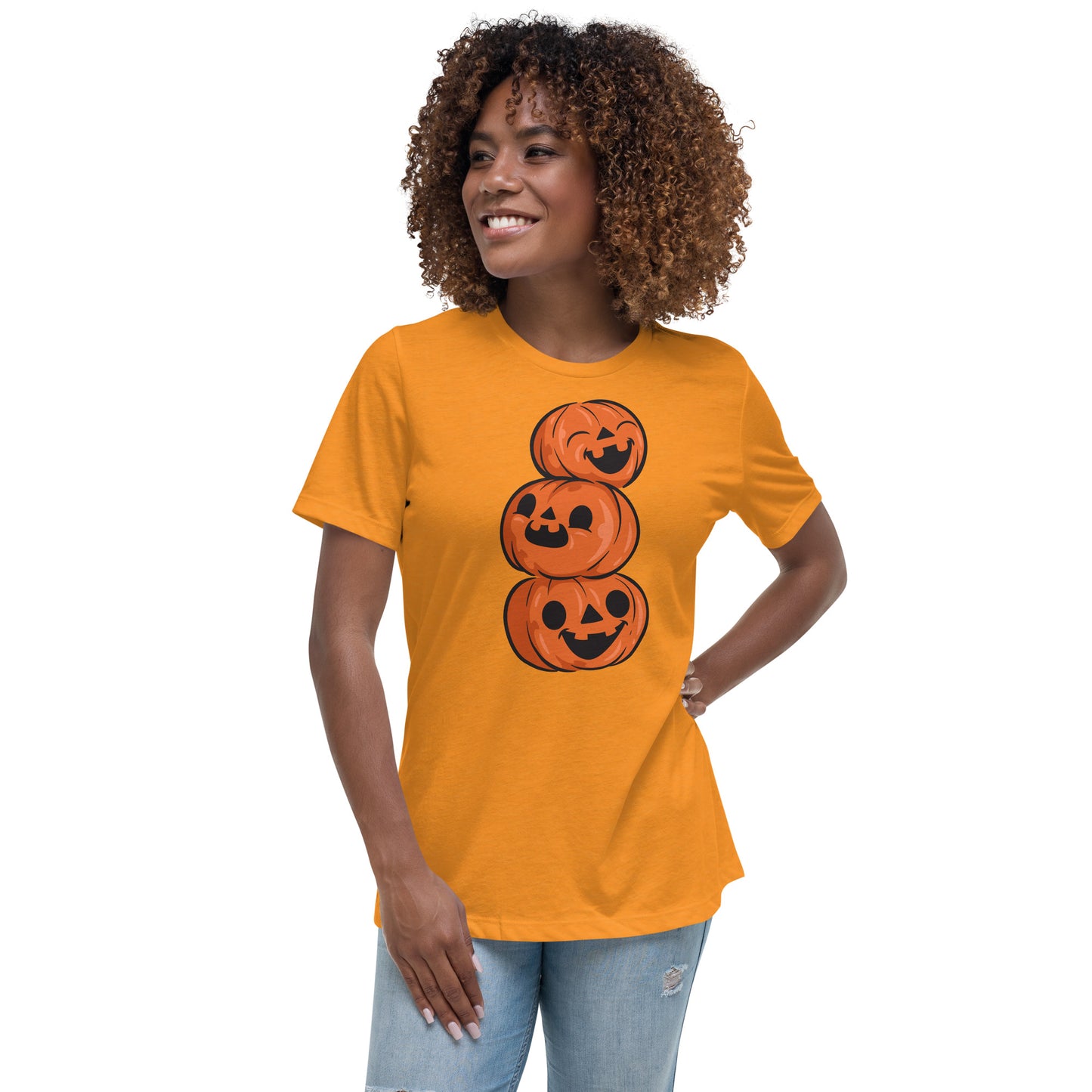T-shirt Décontracté pour Femme - 3 Citrouilles