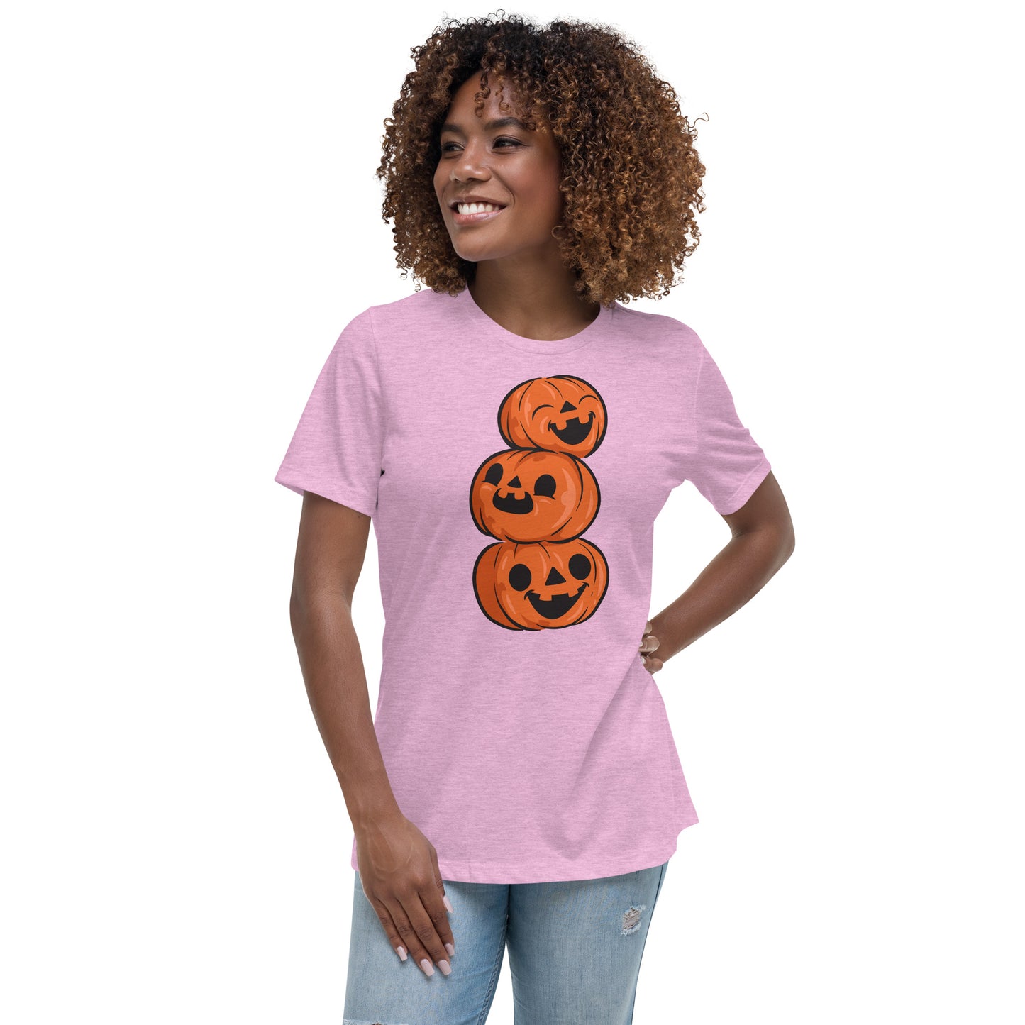 T-shirt Décontracté pour Femme - 3 Citrouilles