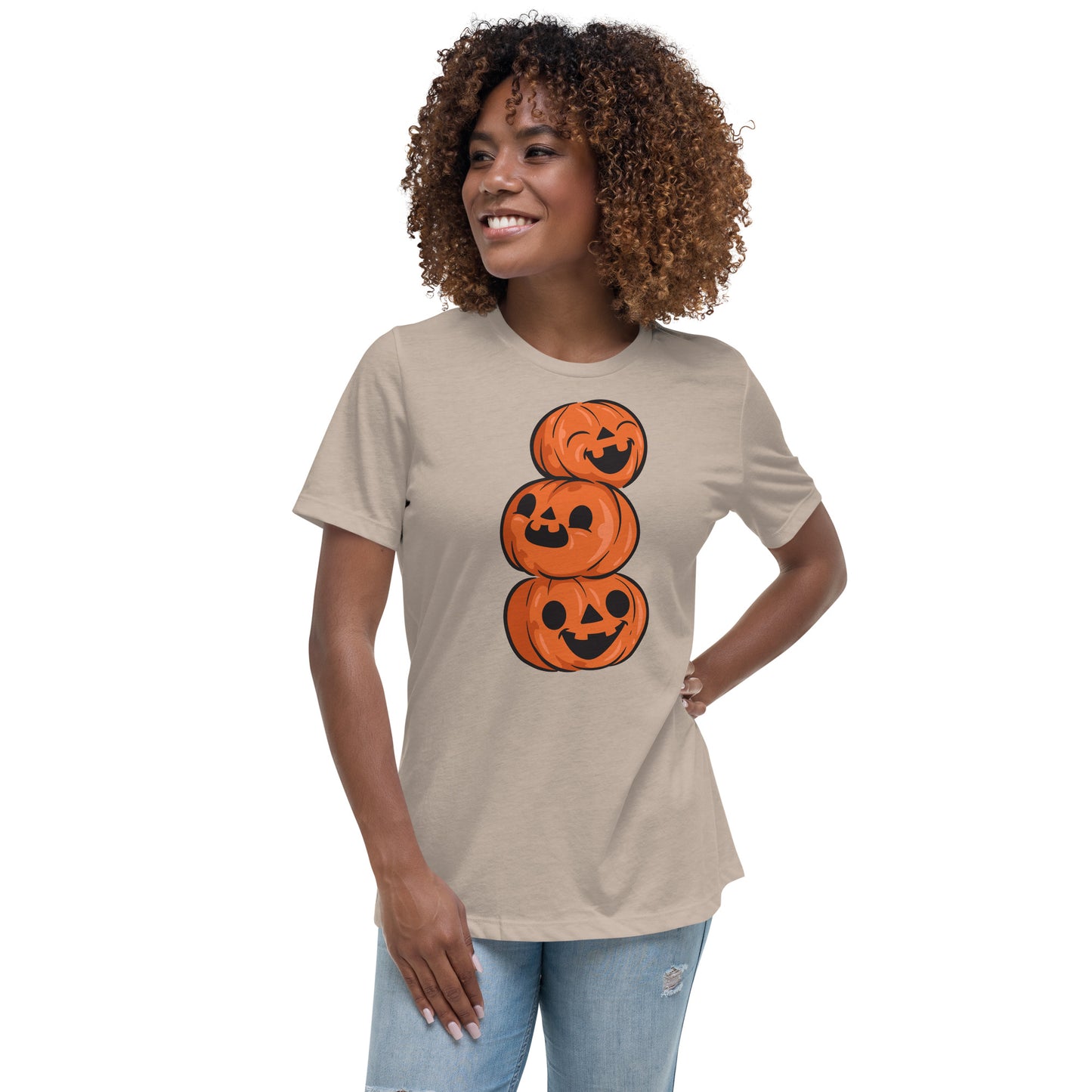 T-shirt Décontracté pour Femme - 3 Citrouilles