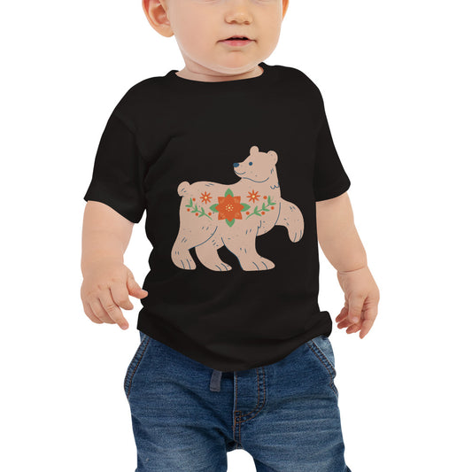 T-shirt à Manches Courtes pour Bébé - Ours de Noël