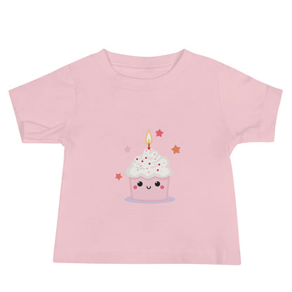 T-shirt à Manches Courtes en Jersey pour Bébé - Cupcake Licorne