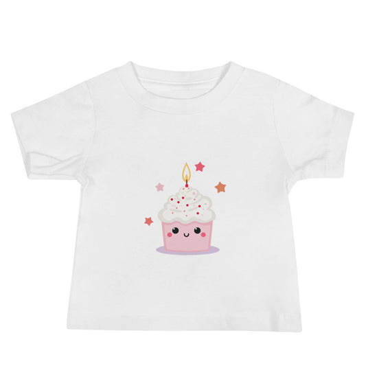 T-shirt à Manches Courtes en Jersey pour Bébé - Cupcake Licorne