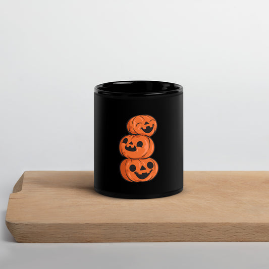 Mug brillant noir - 3 Citrouilles