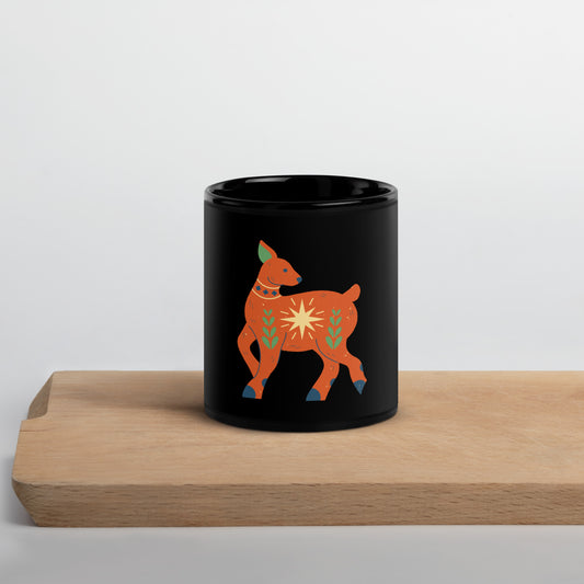 Mug brillant noir - Biche De Noël