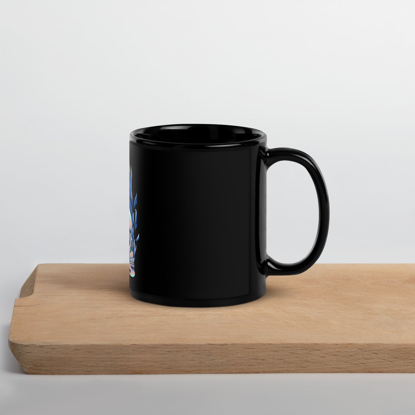 Mug brillant noir - Tête Enflammée