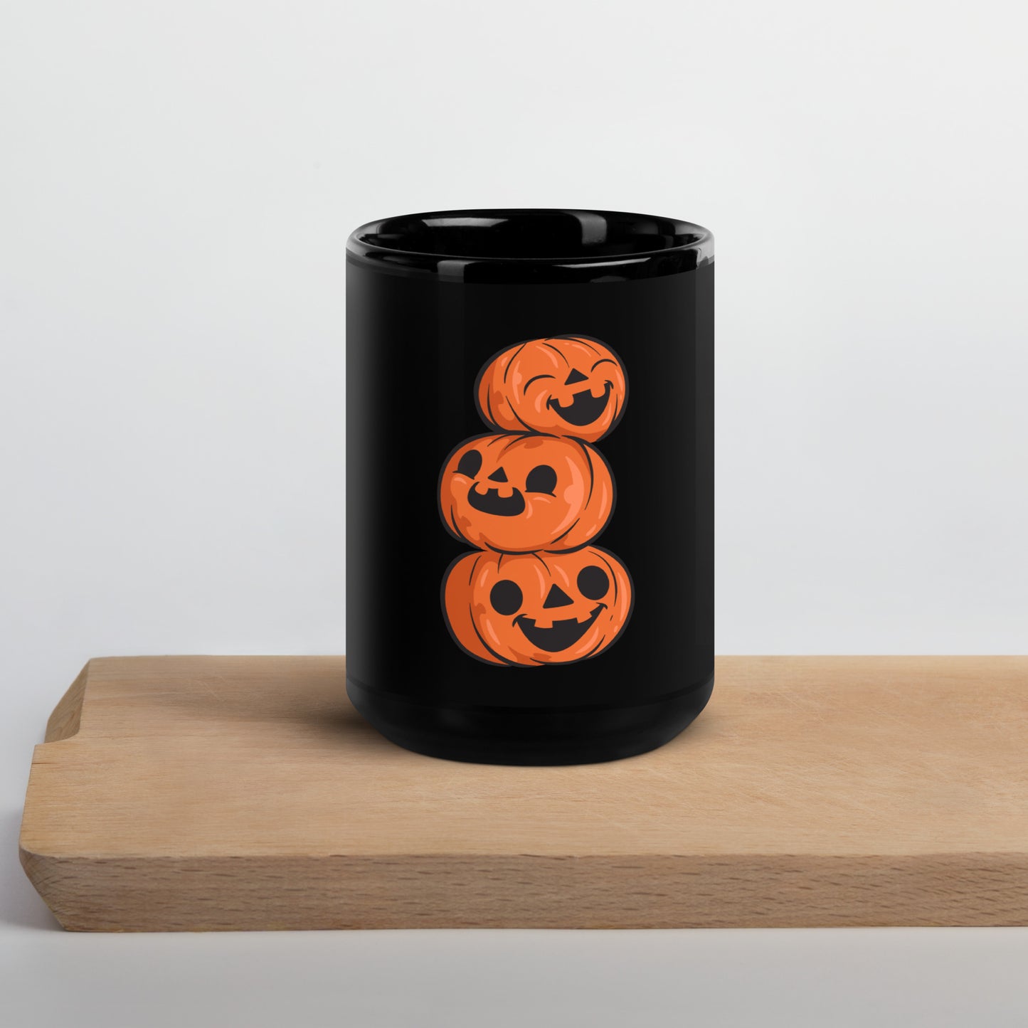 Mug brillant noir - 3 Citrouilles