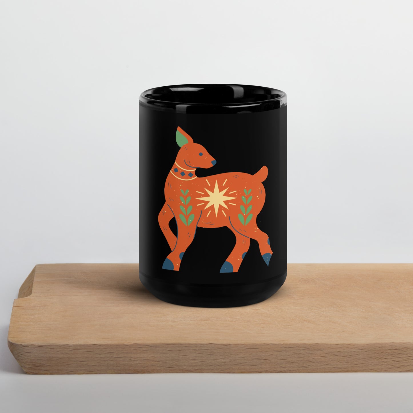 Mug brillant noir - Biche De Noël