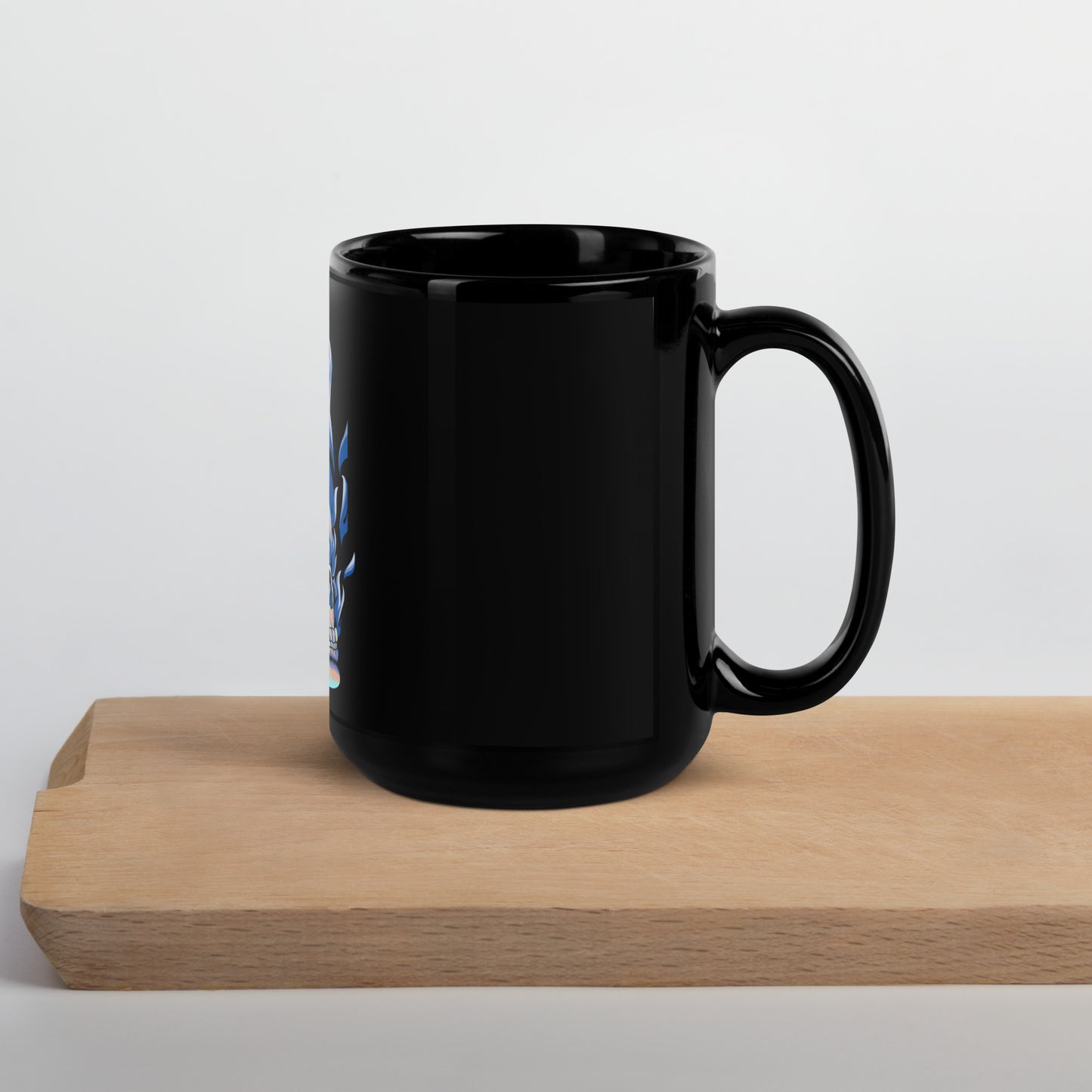 Mug brillant noir - Tête Enflammée