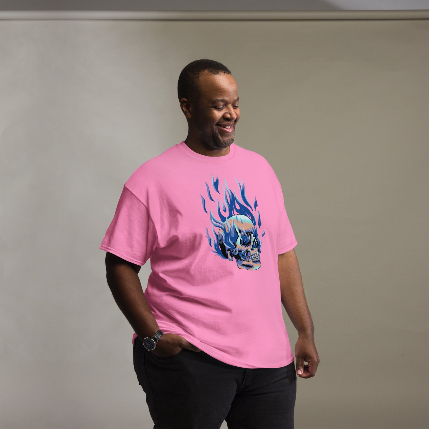 T-shirt classique homme - Tête Enflammée