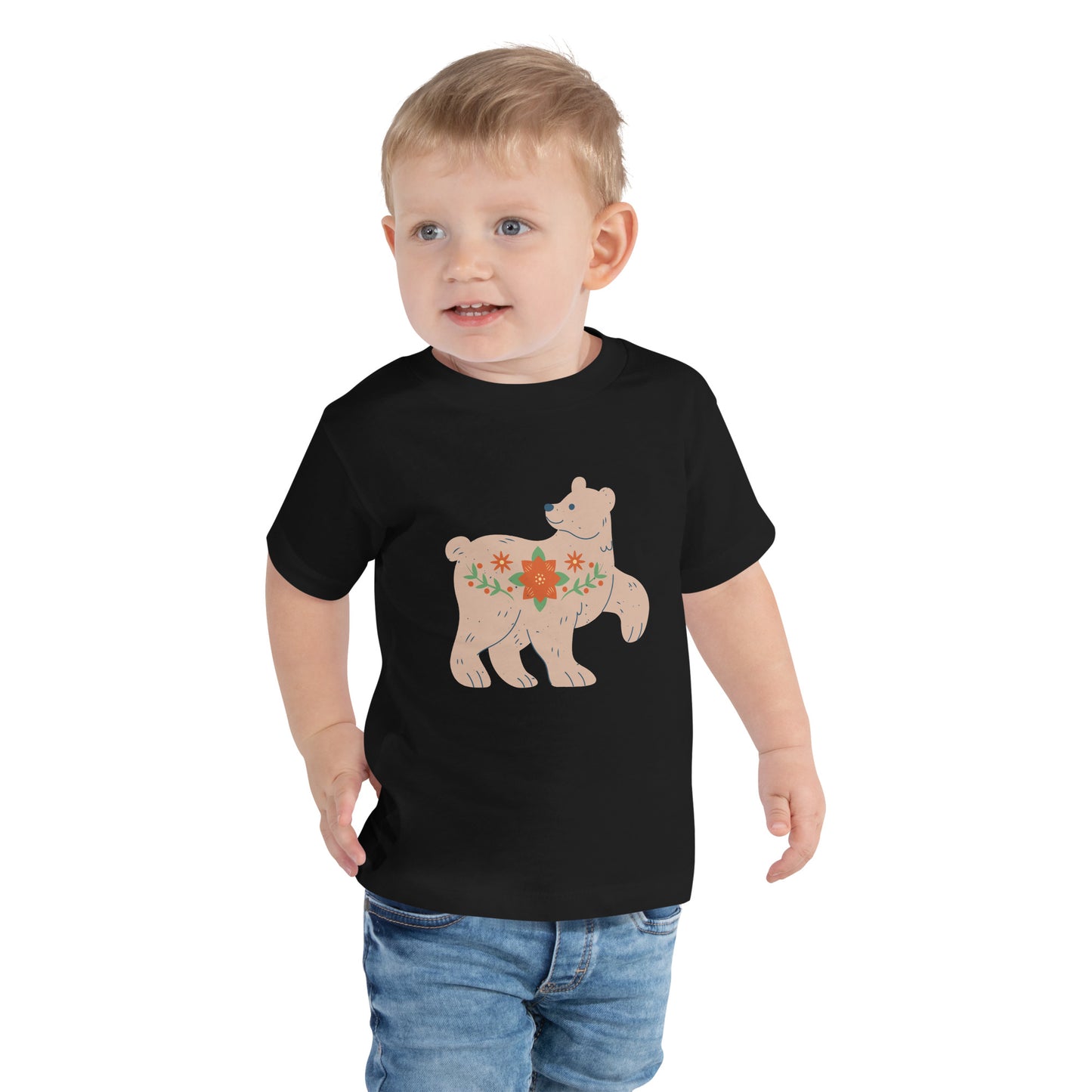 T-shirt à Manches Courtes pour Enfant en Bas Âge - Ours de Noël