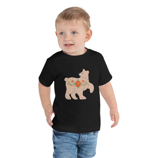 T-shirt à Manches Courtes pour Enfant en Bas Âge - Ours de Noël