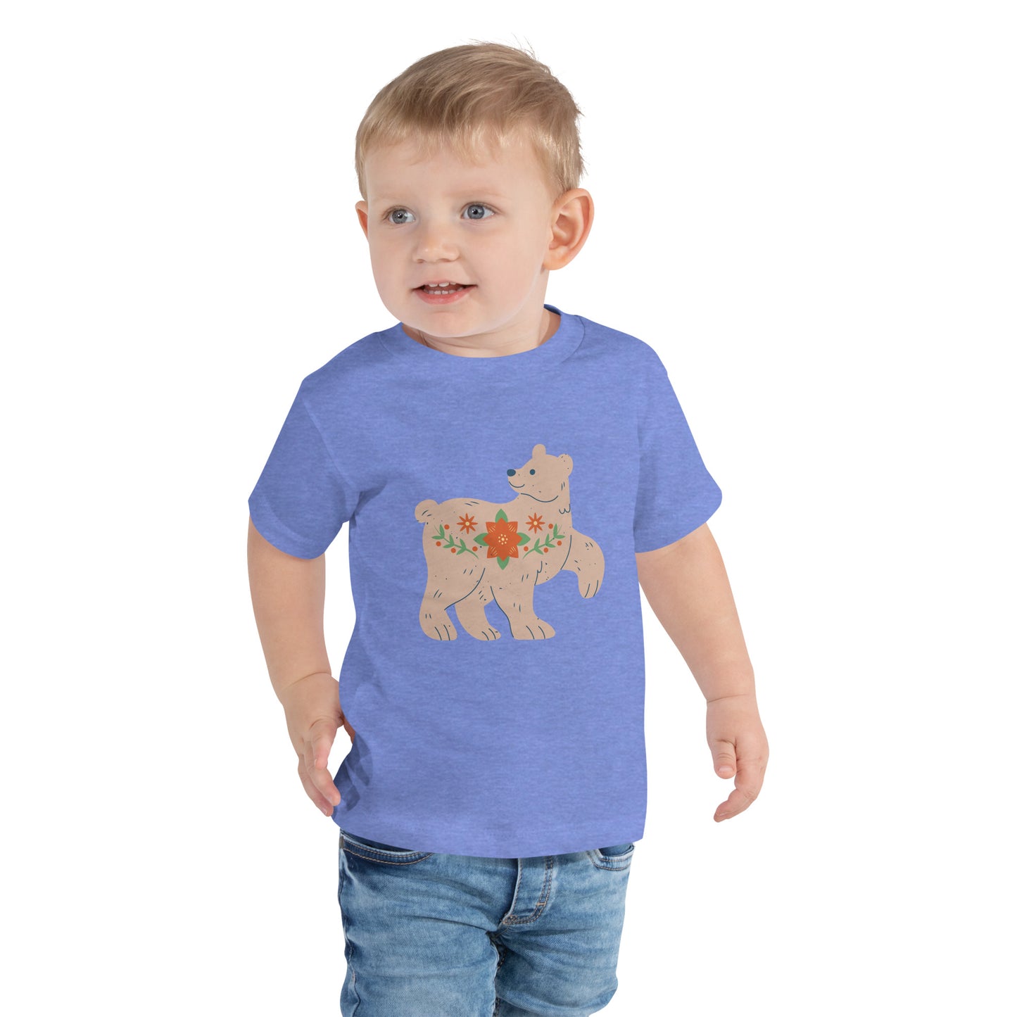 T-shirt à Manches Courtes pour Enfant en Bas Âge - Ours de Noël