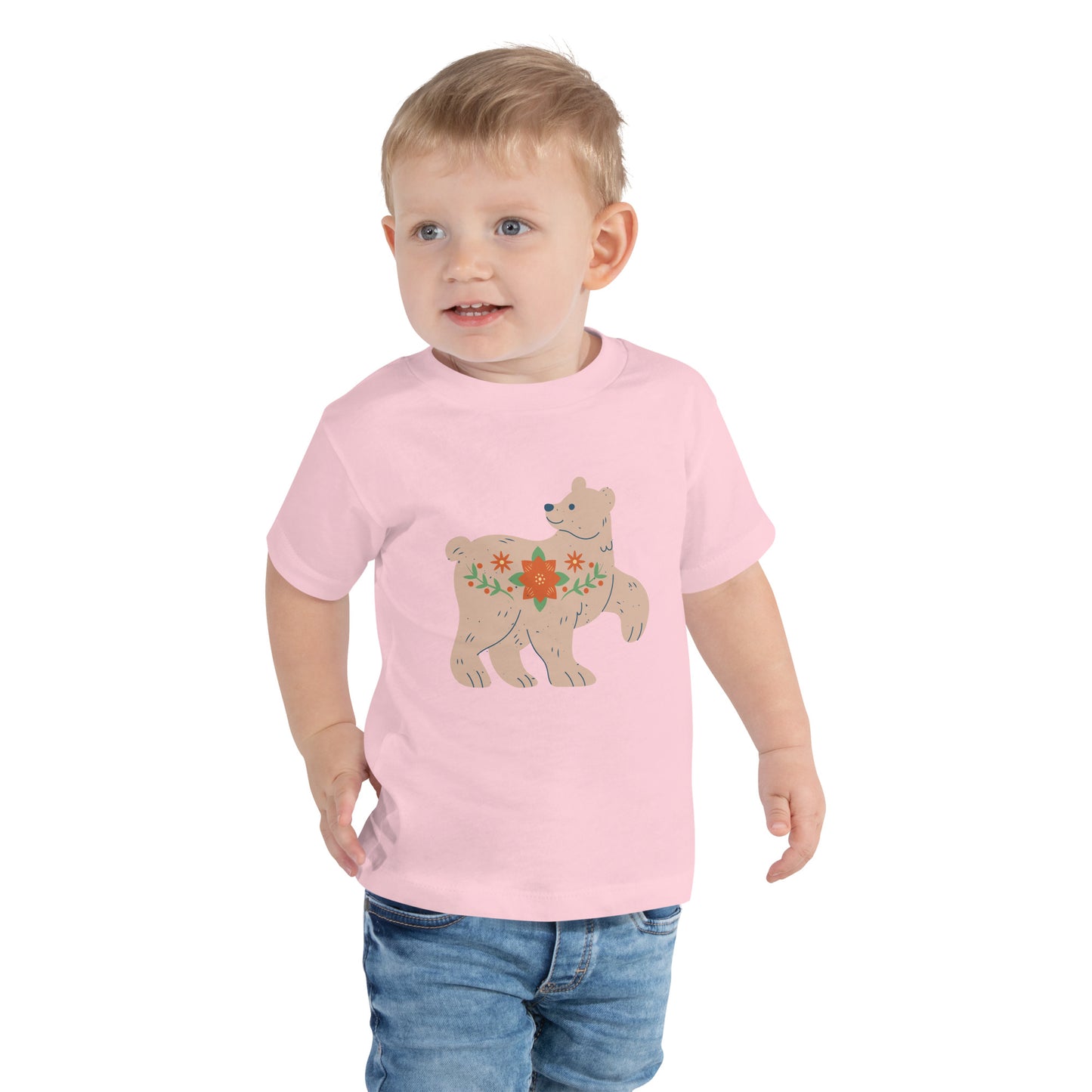 T-shirt à Manches Courtes pour Enfant en Bas Âge - Ours de Noël
