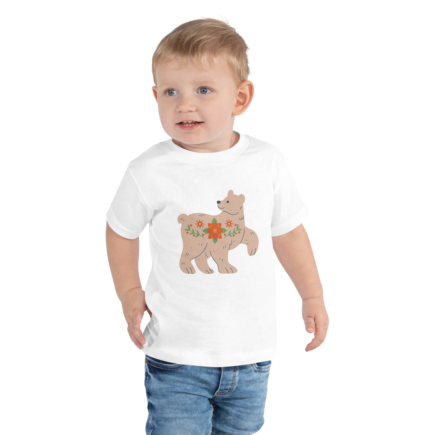 T-shirt à Manches Courtes pour Enfant en Bas Âge - Ours de Noël