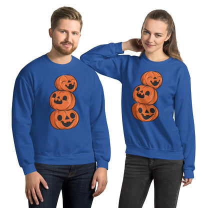 Sweat Unisexe à Col Rond - 3 Citrouilles
