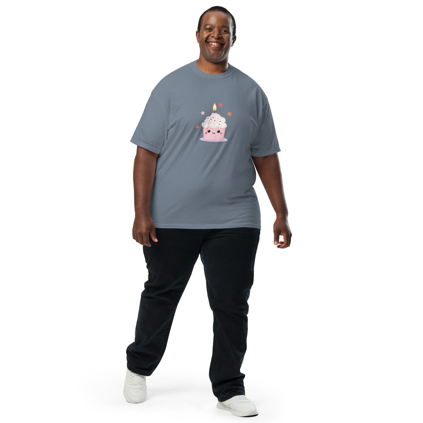 T-shirt teinté lourd unisexe - Cupcake Licorne