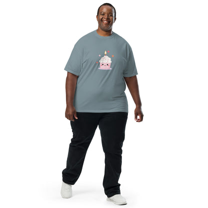 T-shirt teinté lourd unisexe - Cupcake Licorne